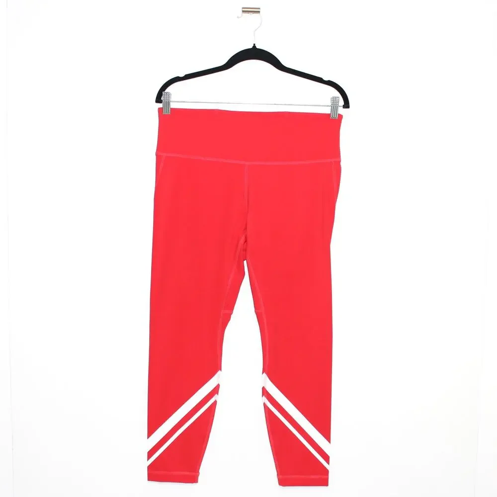 Tory Burch Sculpt Compression Chevron 7/8 Legging Radient Red White XL